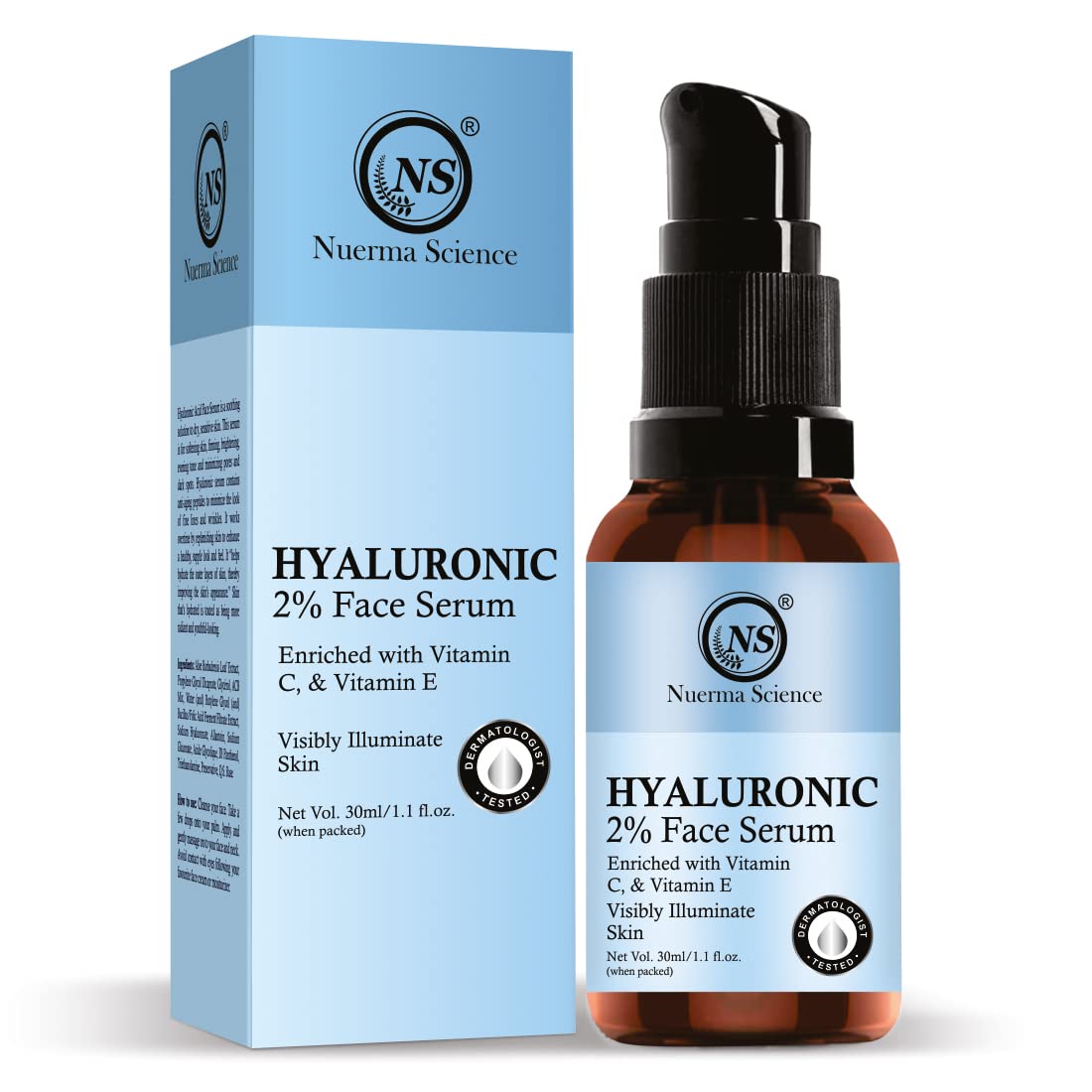 Nuerma Science 2% Hyaluronic Acid Face Serum | Hydrates, Firms & Brightens