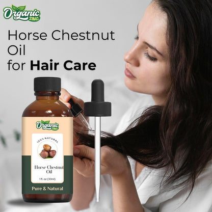 Organic Zing Horse Chestnut (Aesculus hippocastanum) Oil | Pure & Natural Essential Oil for Skincare, Hair Care & Massage