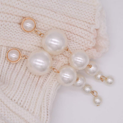 Gold-Polished Alloy Pearl Droplets Earrings - The Pari