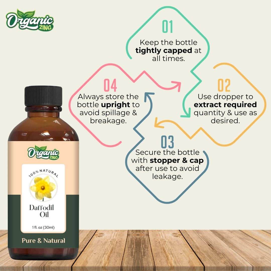 Organic Zing Daffodil (Narcissus jonquilla) Oil | Pure & Natural Essential Oil for Aroma and Diffusers