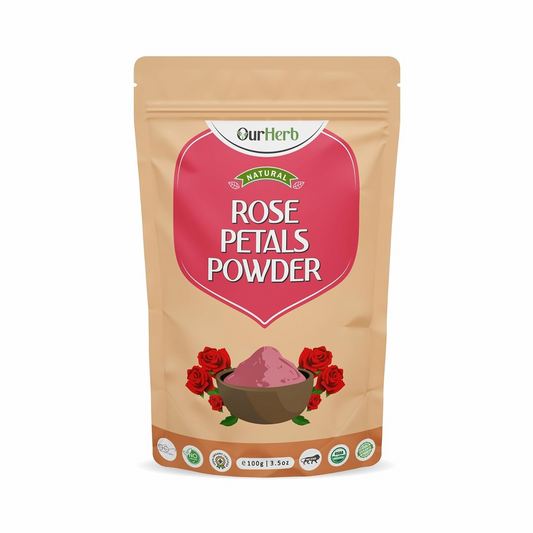 OurHerb Pure & Natural Rose Petal Powder for Skin & Hair With Vitamin Enriched