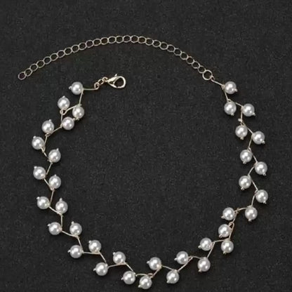 Silver-Toned Alloy Denty Look Pearl Necklace - The Pari