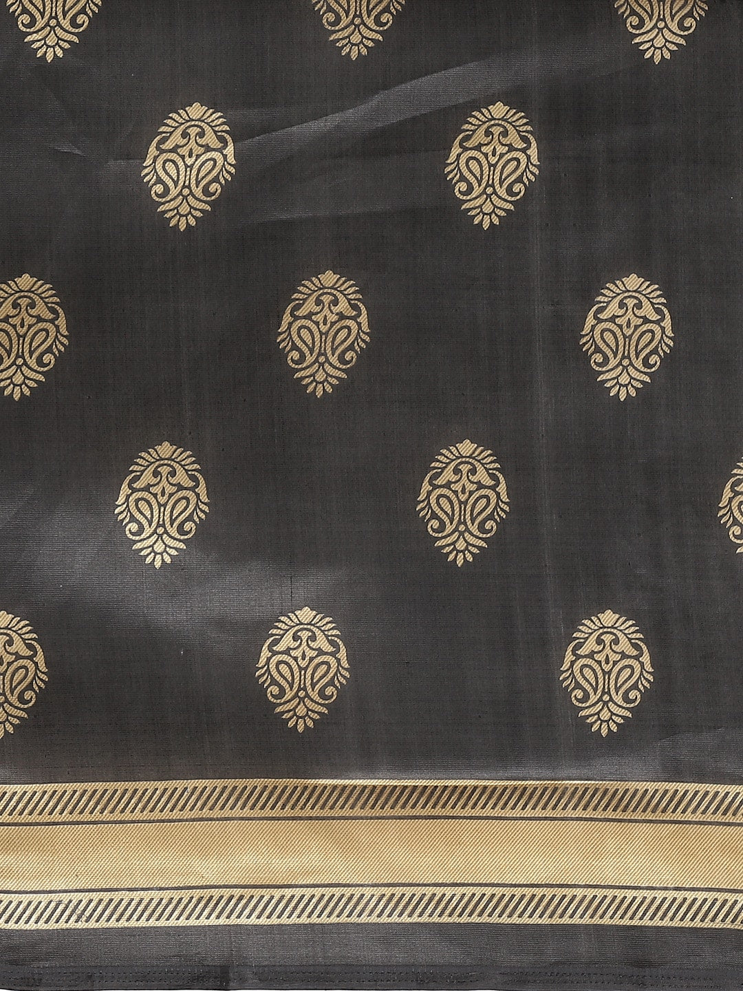 Saree Mall Black & Red Half & Half Printed Saree