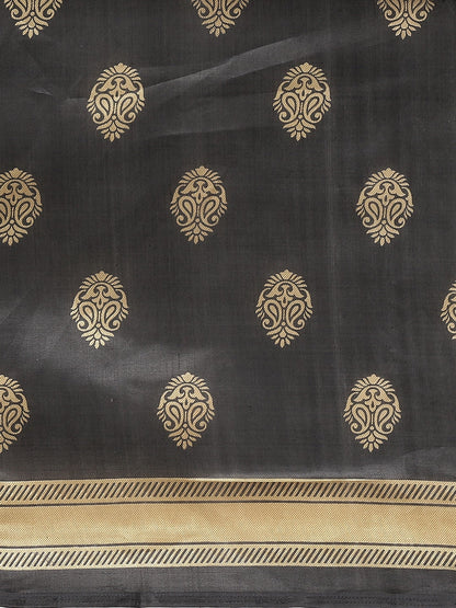 Saree Mall Black & Red Half & Half Printed Saree