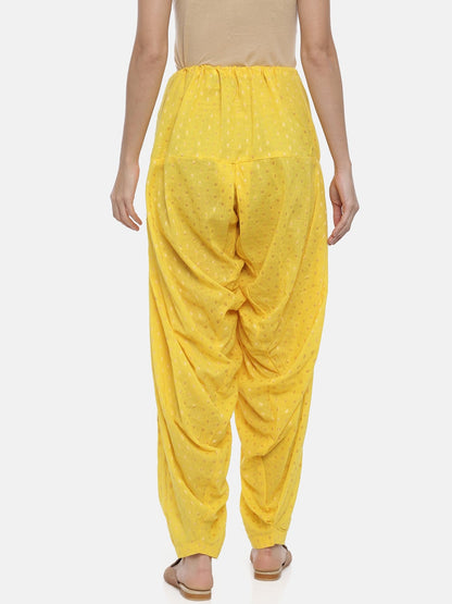 Souchii Yellow Printed Regular-Fit High-Rise Patiala