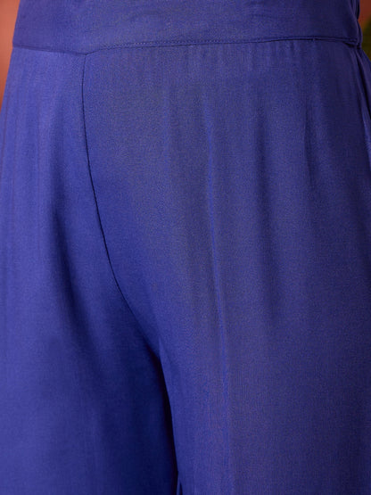 InWeave Ink Blue Anarkali Patola Kurta Set