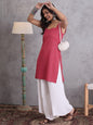 InWeave Maroon Kantha Cream Palazzo Set