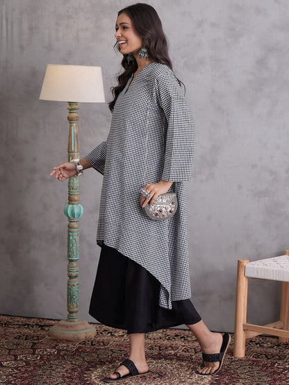 InWeave Black Small Check Black Palazzo Set
