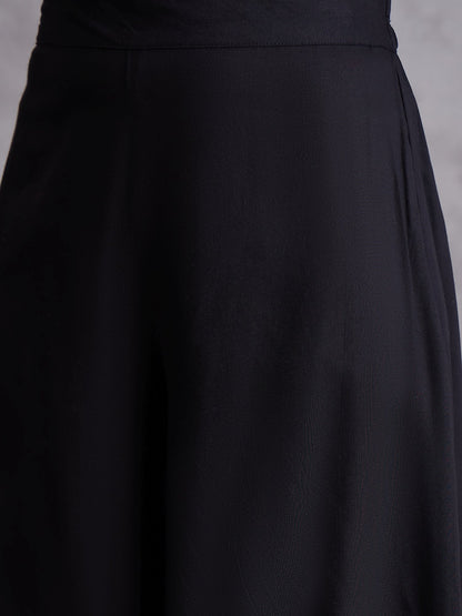 InWeave Black Small Check Black Palazzo Set