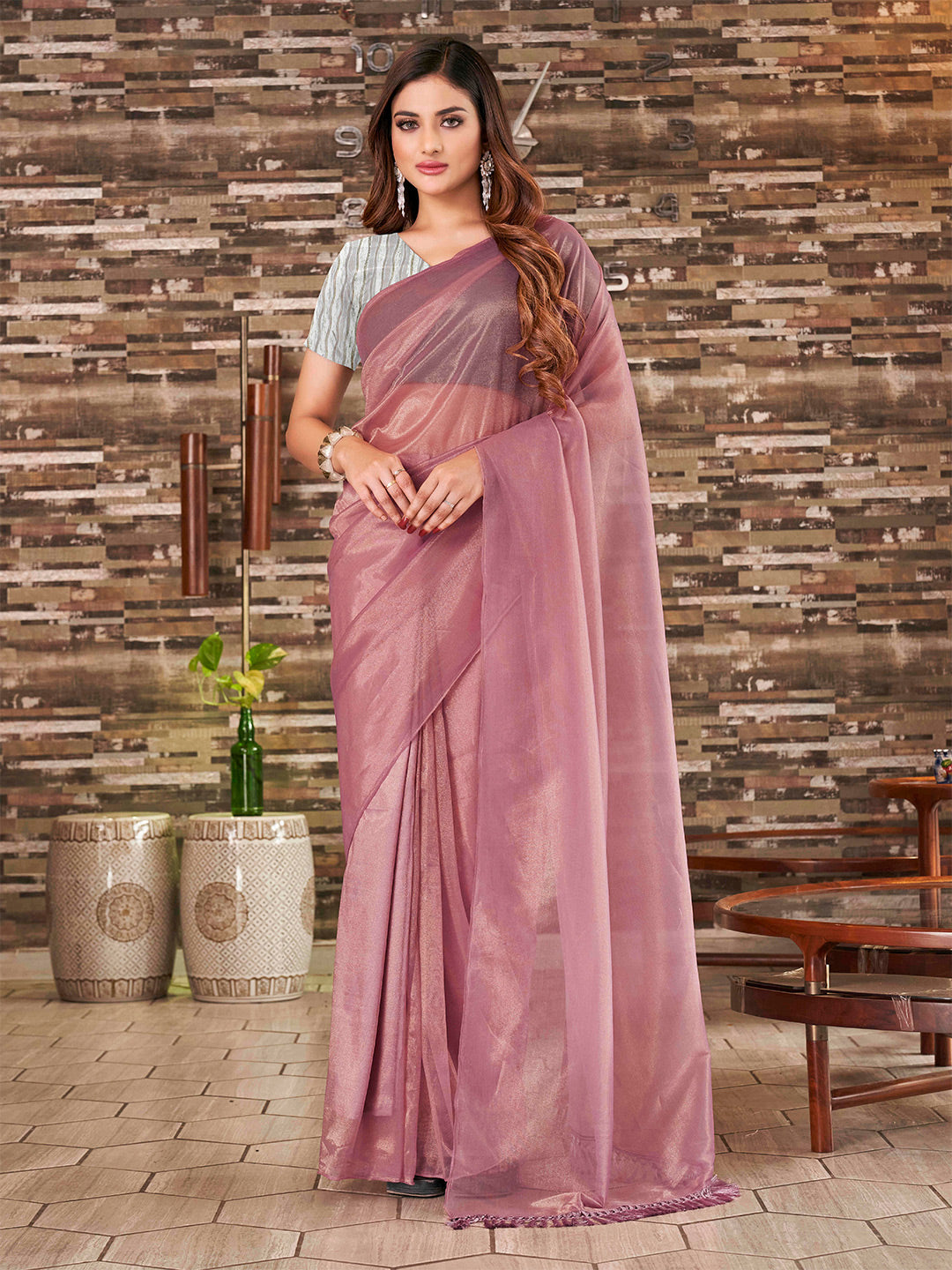 Tikhi Imli Supernet Party Ready to Wear Saree