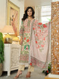 Yufta Pink Cotton Straight Floral Print Beads And Stones Lace Work Kurta Dupatta Set