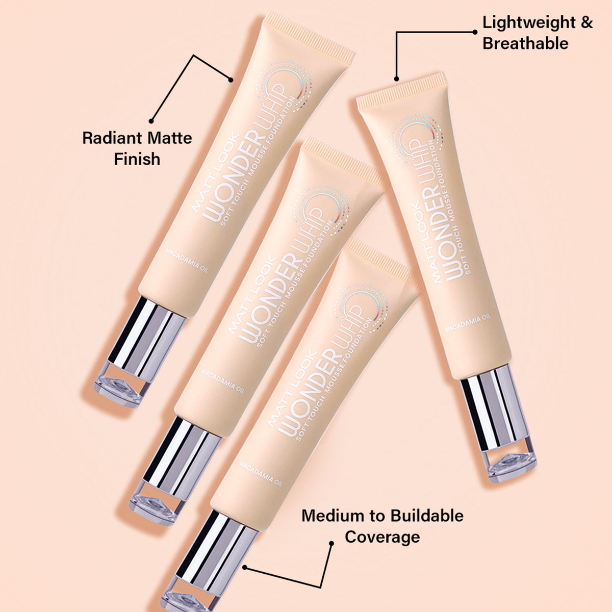Matt Look Wonder Whip Soft Touch Mousse Foundation - Natural