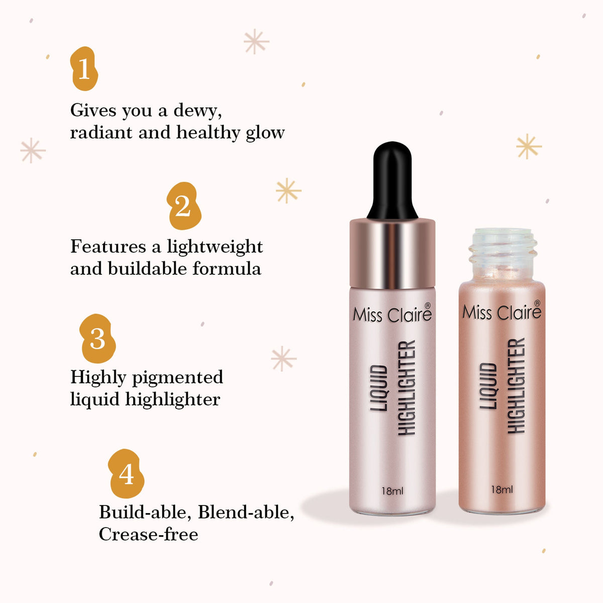 Miss Claire Liquid Highlighter - Lustre Gold