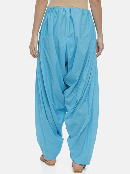 Souchii Blue Solid Regular-Fit High-Rise Patiala