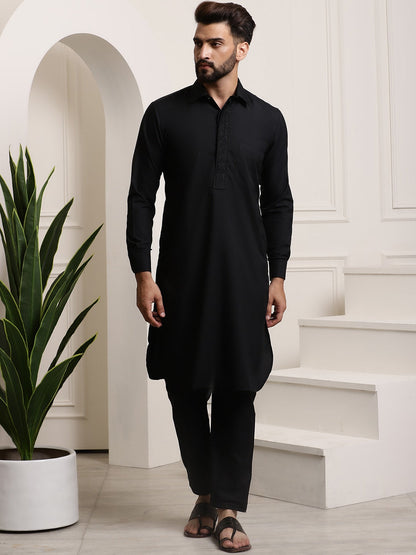 Sojanya Cotton Linen Kurta With Pyjamas