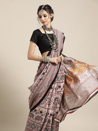 Saree Mall Warli Saree with Sleek border