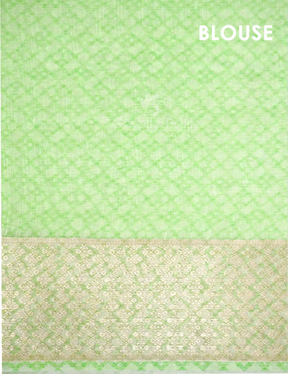 Shades of Light Parrot Green Colour Floral Design Semi Chanderi Saree By Gayathri Reddy Designer Studio
