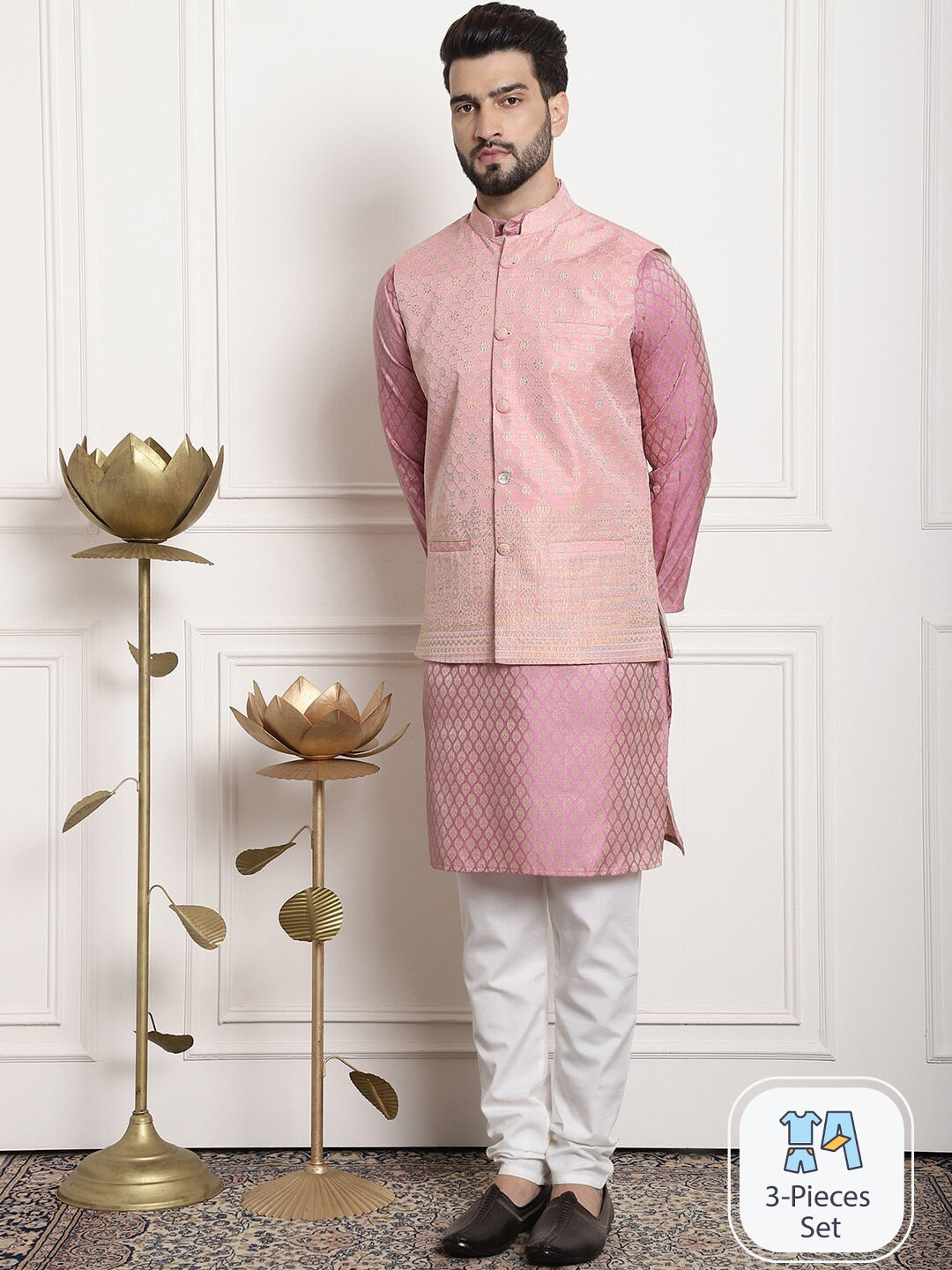 Sojanya Ethnic Motifs Woven Design Kurta With Churidar