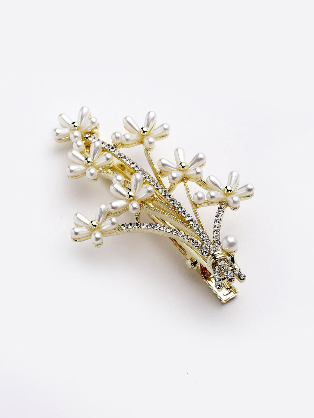 Panash Women Gold-Toned Embellished Alligator Hair Clip