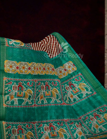 Off-White Red Striped Semi Chanderi Saree By Gayathri Reddy Designer Studio