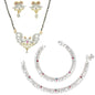 AanyaCentric Gold-Polished Mangalsutra Pendant Earring Set & Silver Plated Anklet