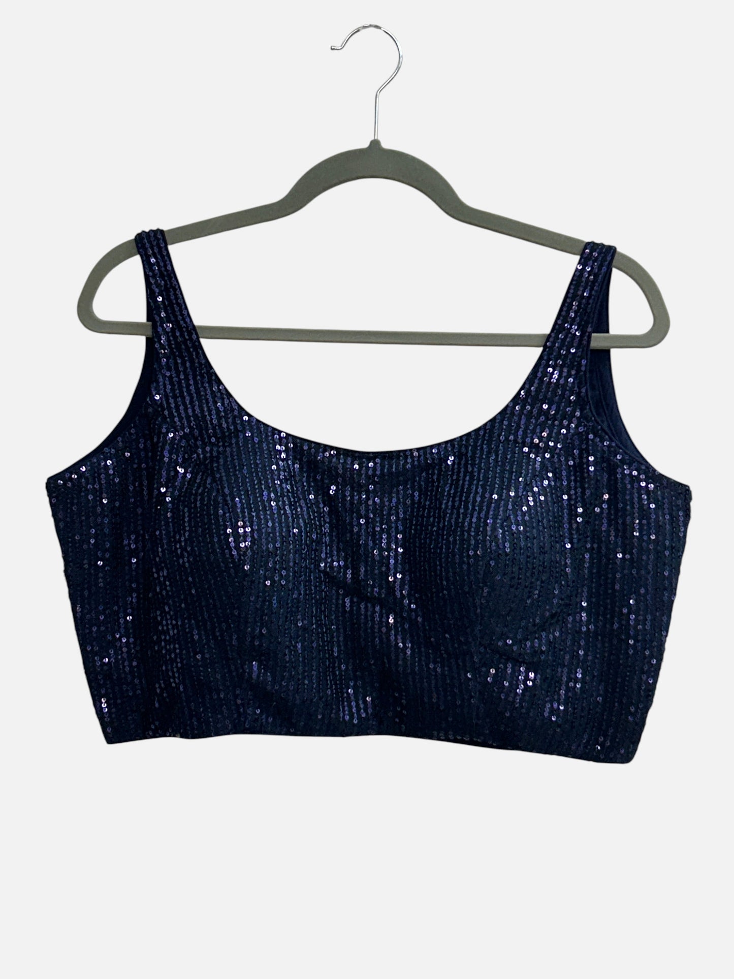 Blue sleeveless blouse