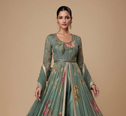 Chiffon Long Kurti set | Long gown