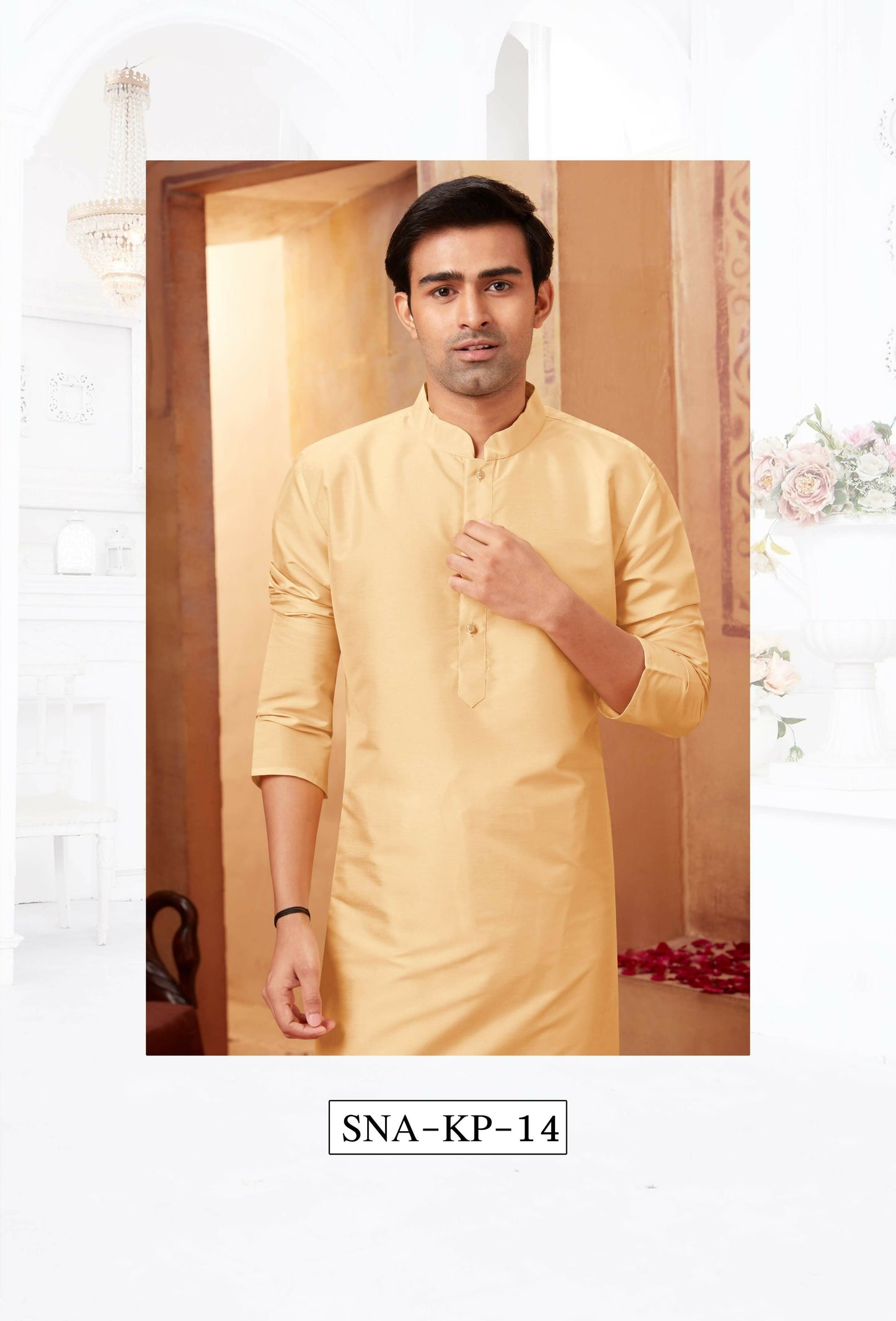 Joban Fashion Light Beige Art Silk Kurta Pyjama
