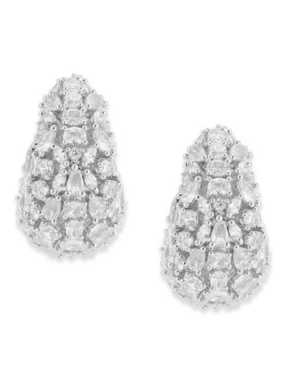 American Diamond Hoops Earrings- Ruby Raang