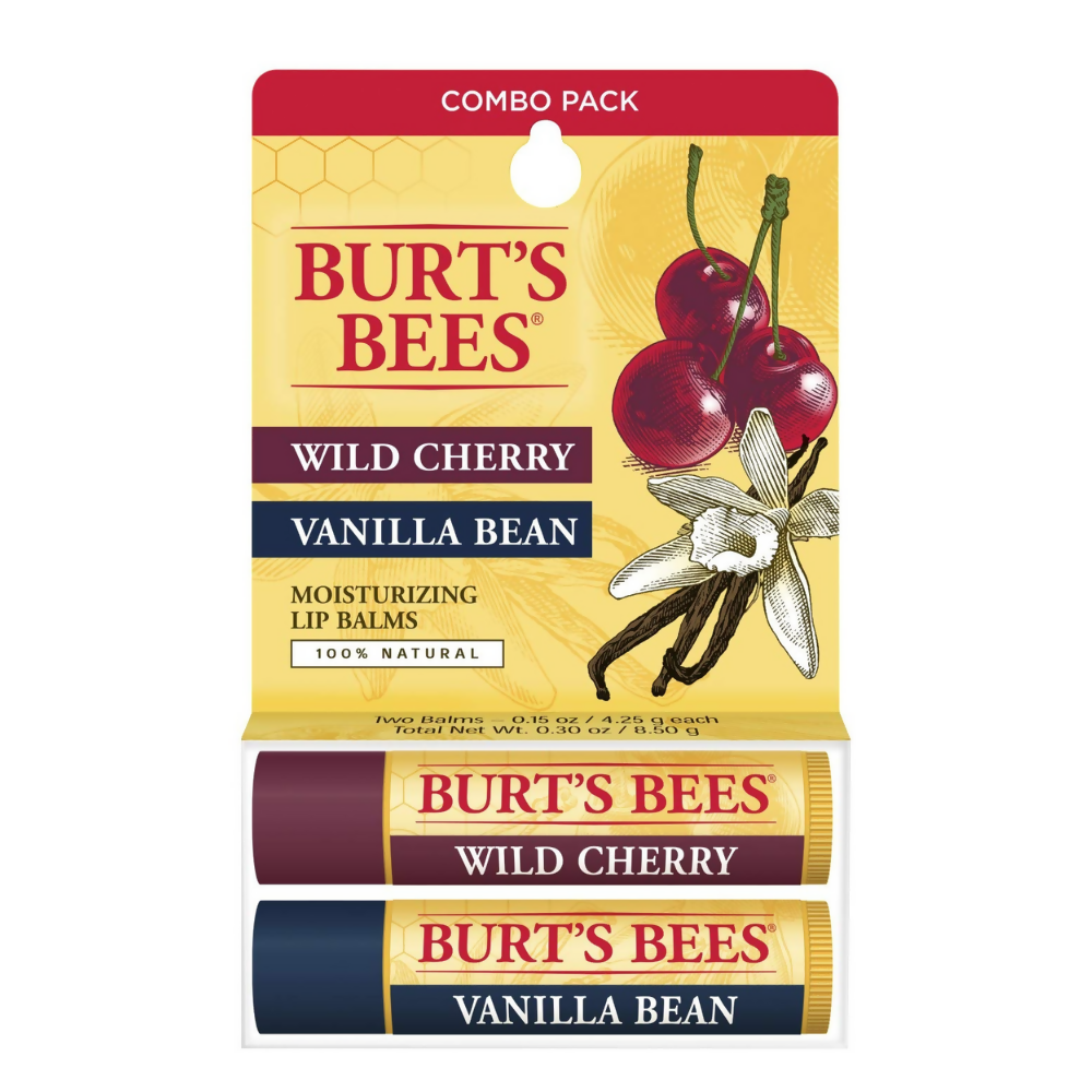 Burt's Bees Natural Moisturizing Lip Balms (Wild Cherry & Vanilla Bean)