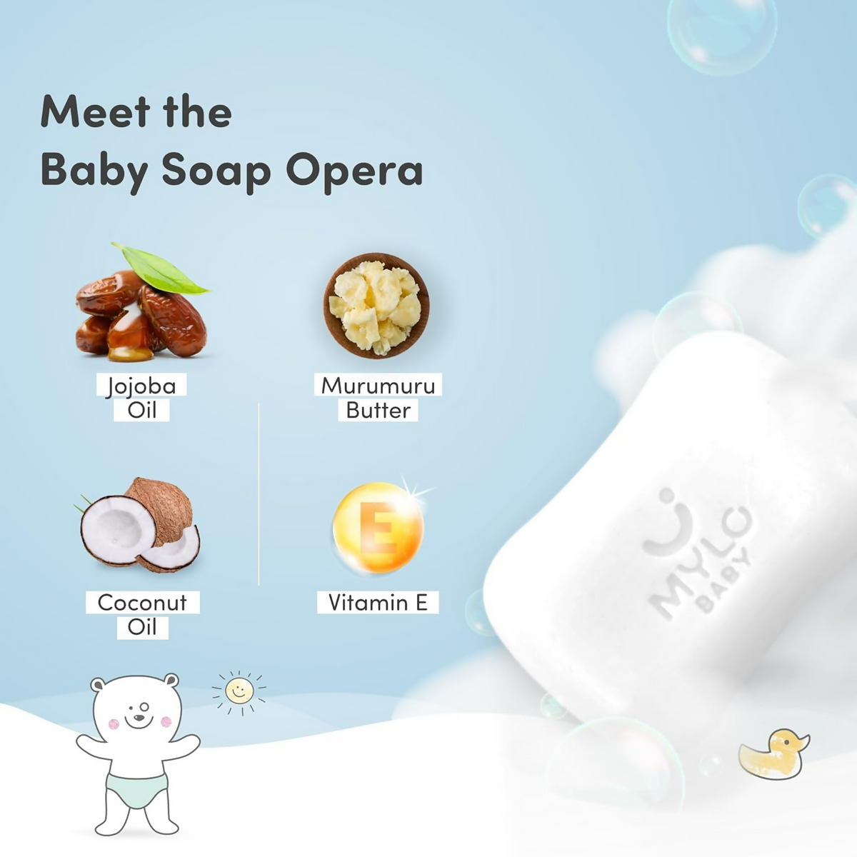 Mylo Baby Soap Cleanses Gently Retains Moisture Easy to Apply Suitable For 0-3 Years