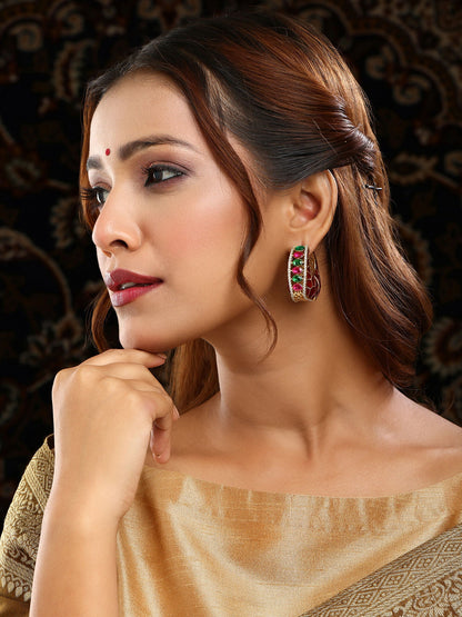 Ruby Raang Gold Polished Kundan Work Multi Loops