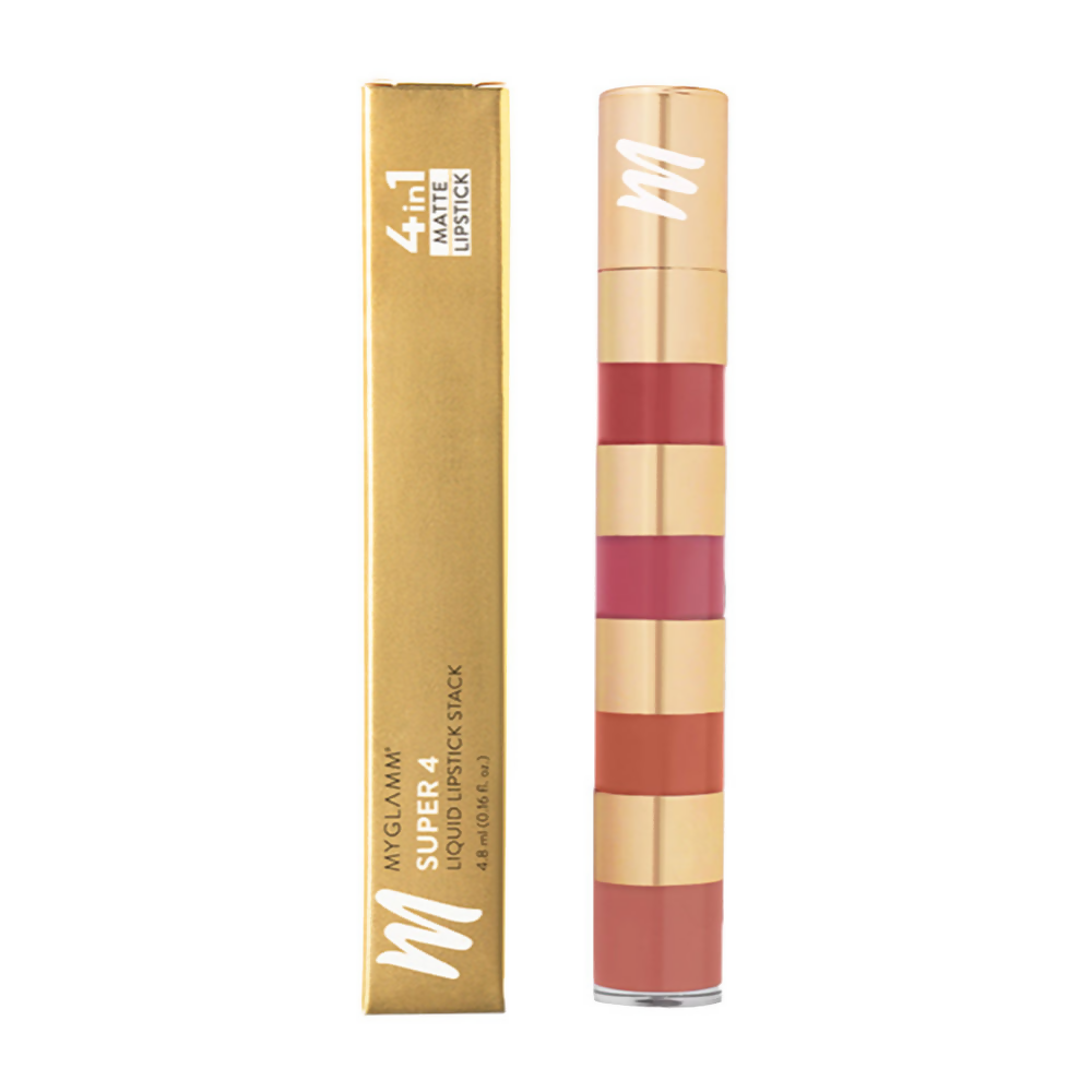 MyGlamm Super 4 Liquid Lipstick Stack - True Bolds