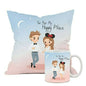 The Purple Tree Polyester Valentines Day Gift Set Of Cushion And Mug