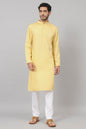 Giza Cotton Yellow Plain Kurta by Hilo Design