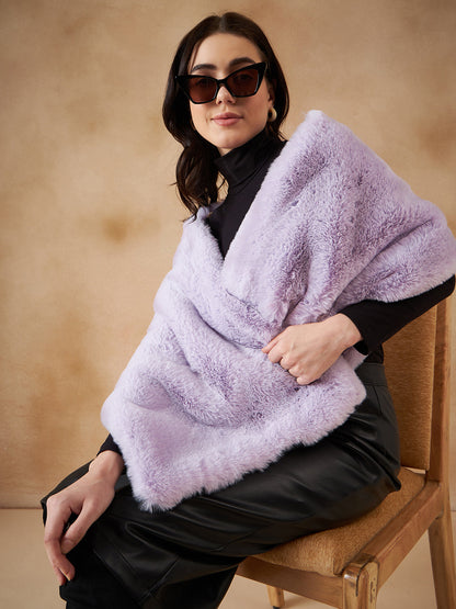 InWeave Women's Mauve Fur Cape