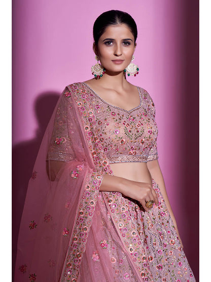 Myra Mauve Georgette Embroidered Designer Lehenga Choli