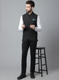 Even Apparels Men's Black Pure Wool Nehru Jacket