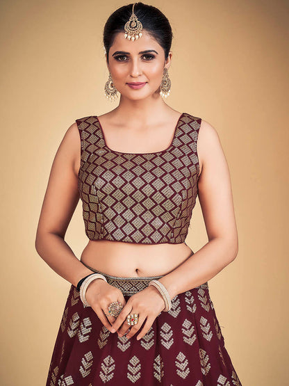 Myra Maroon Georgette Real Georgette Lehenga Choli