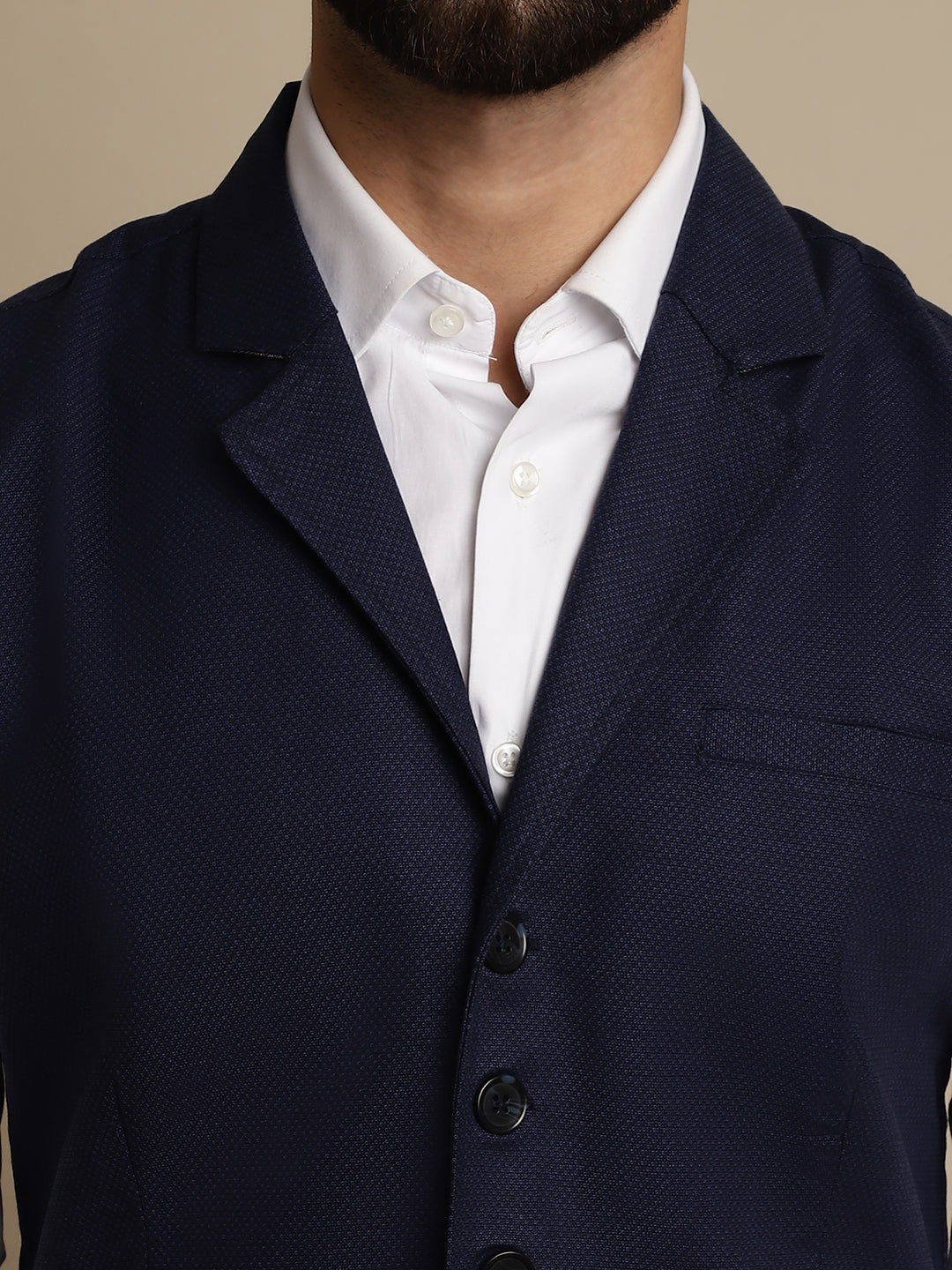 Even Apparels Men's Blue Waistcoat with Notched Lapel