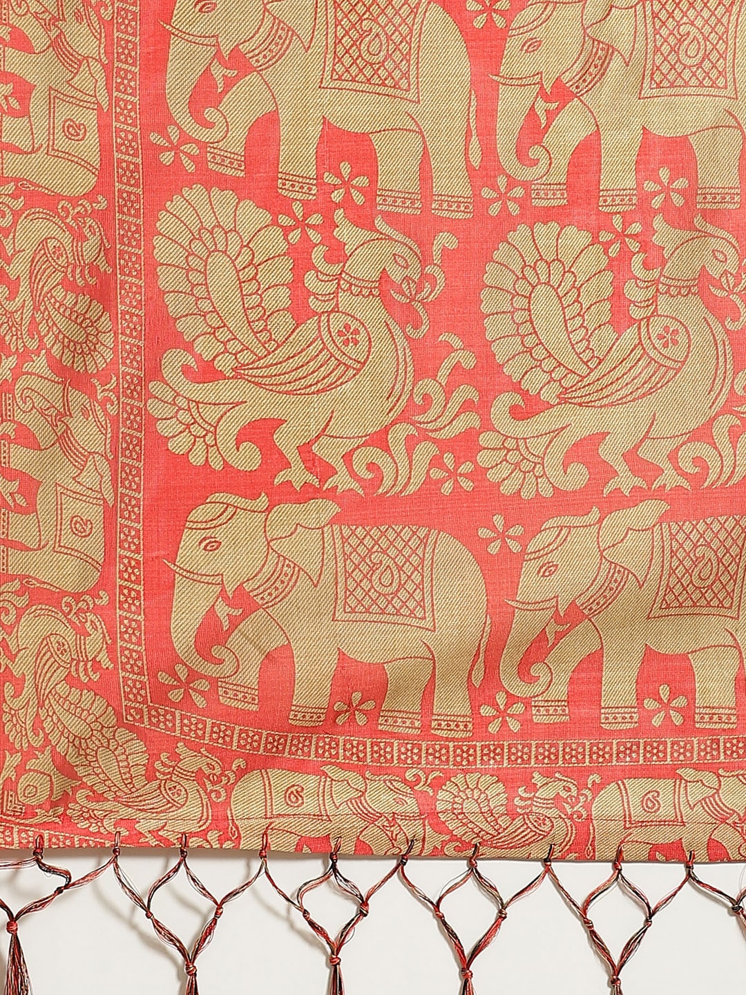 Saree Mall Black & Beige Art Silk Printed Bhagalpuri Saree