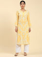 HOUSE OF KARI Ethnic Motifs Embroidered Chikankari Straight Kurta