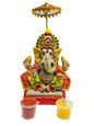 Eco-Friendly Ganesh Idols (Non-Toxic Colors) With Chatri, Kumkum & Akshat
