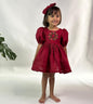 ArthLife Maroon Wreath Partywear Dress