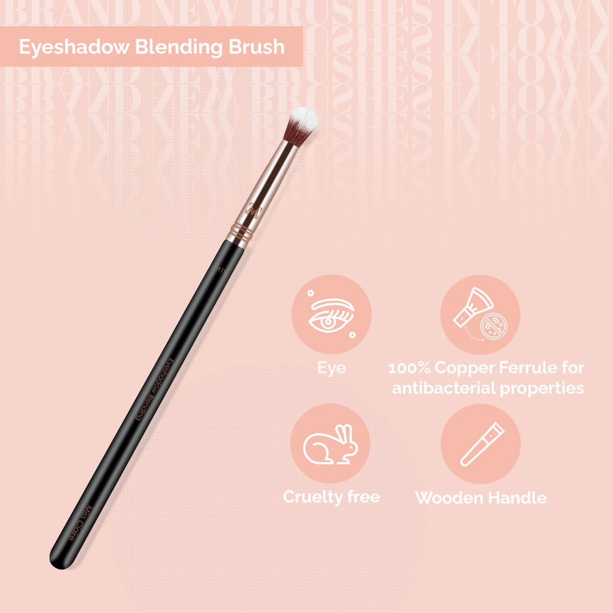 Miss Claire M19 - Eyeshadow Blending Brush - Rose Gold