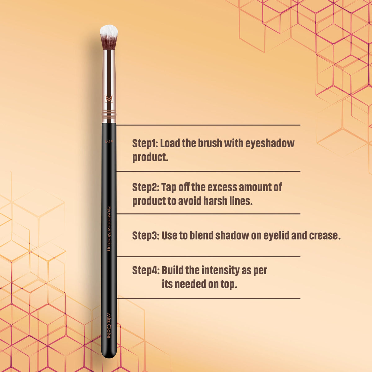 Miss Claire M19 - Eyeshadow Blending Brush - Rose Gold
