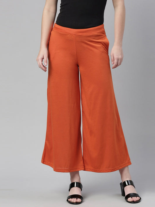 Souchii Red Knitted Ethnic Palazzos