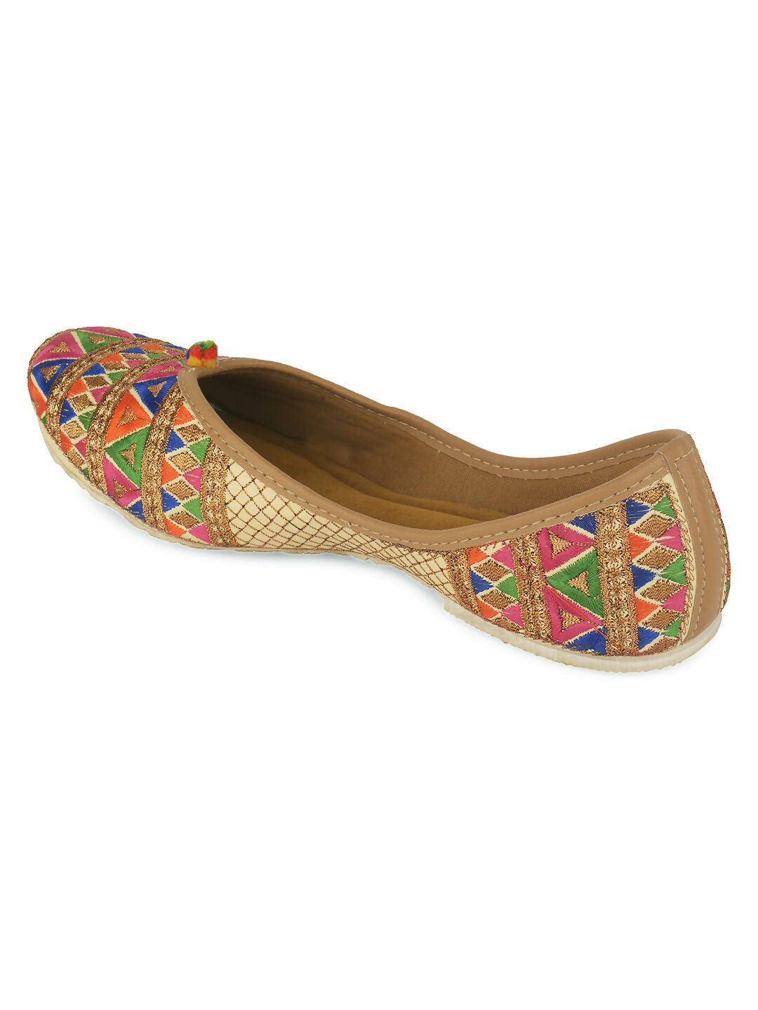 Desi Colour Women Indian Ethnic Footwear-Multi Zigzag
