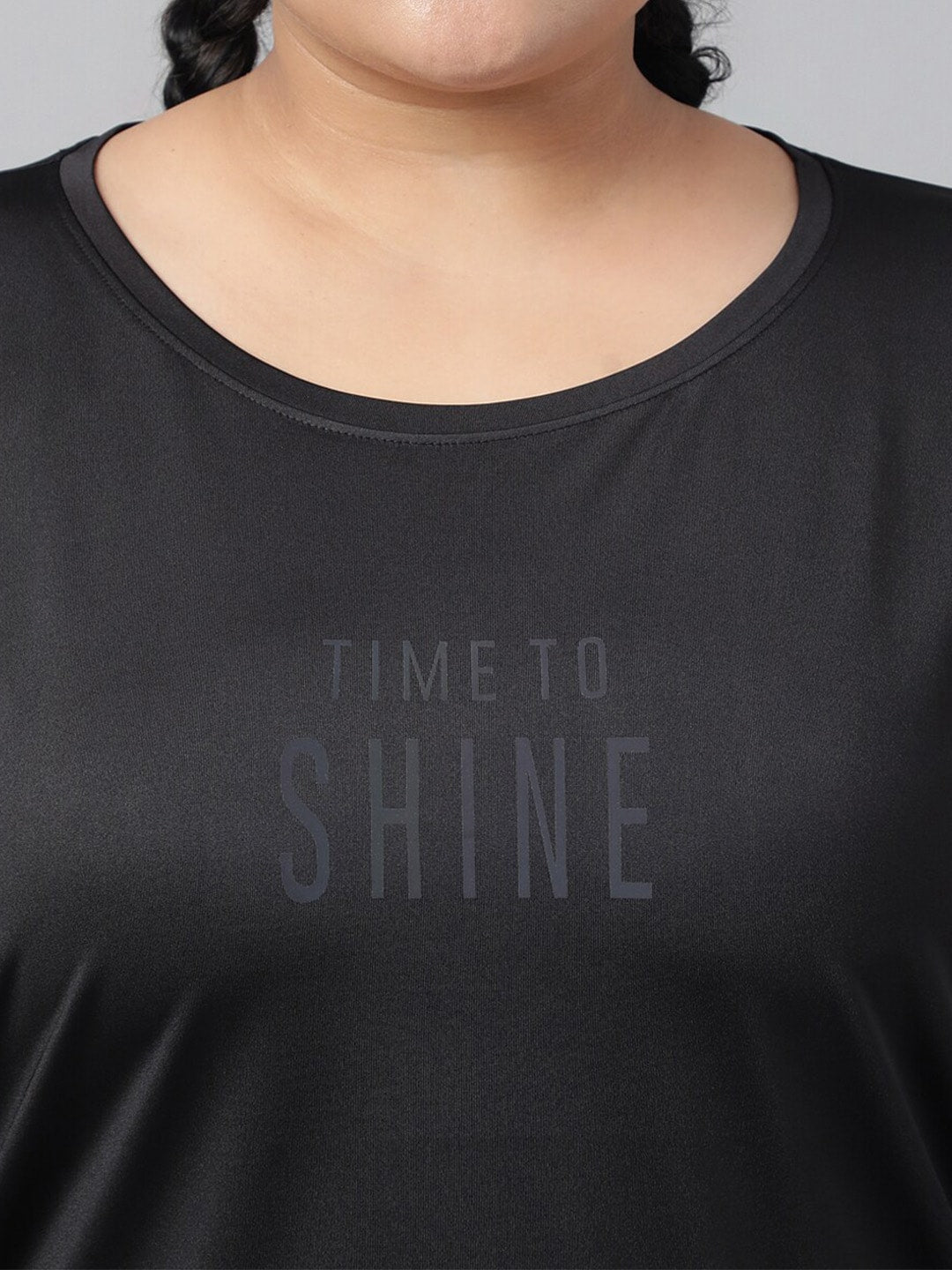 MKH Plus Size Typography Printed Dri-FIT Sports T-Shirt