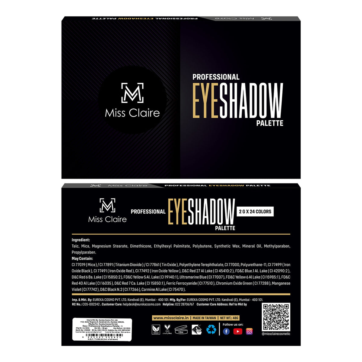 Miss Claire Professional Eyeshadow Palette - 1
